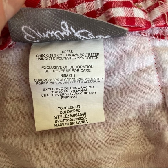 Emily Rose Girls Red White Gingham Seersucker Summer Dress Watermelon Size 3T - Picture 14 of 14